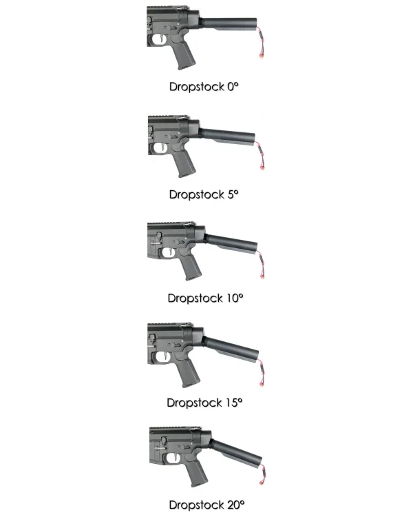 3D6 Dropstock EVO M4 AEG negru satin 10 grade 2